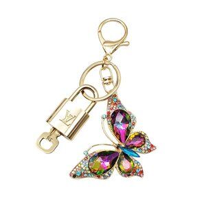 Authentic Louis Vuitton Lock & Key with unbranded Butterfly Bagcharm, Keycharm